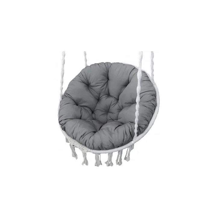 Poduszka ogrodowa 110 cm na krzesło wiszące bocianie gniazdo wodoodporna szara