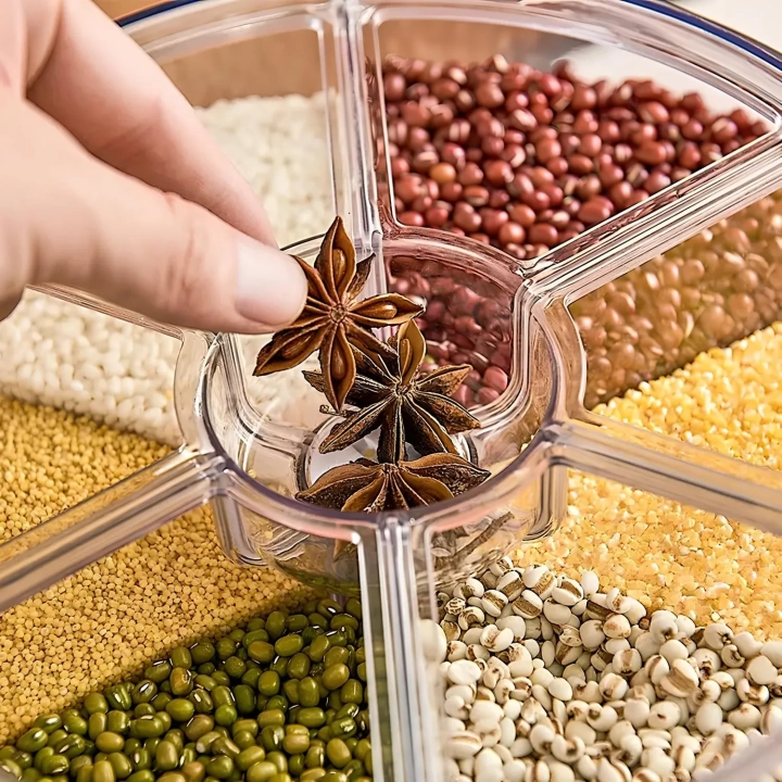 Podajnik kaszy ryżowy dozownik pojemnik 3 kg kompaktowy pojemnik na produkty sypkie z wygodnym dozownikiem