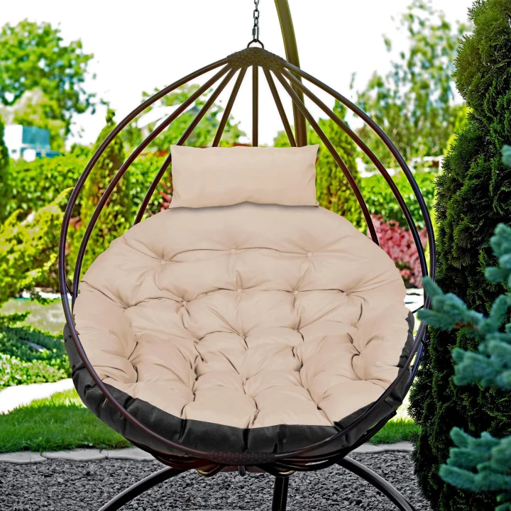 Poduszka ogrodowa 120 cm na krzesło wiszące bocianie gniazdo wodoodporna cappuccino