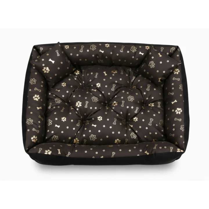 Legowisko dla psa kojec 115x95 cm wodoodporne kości złote