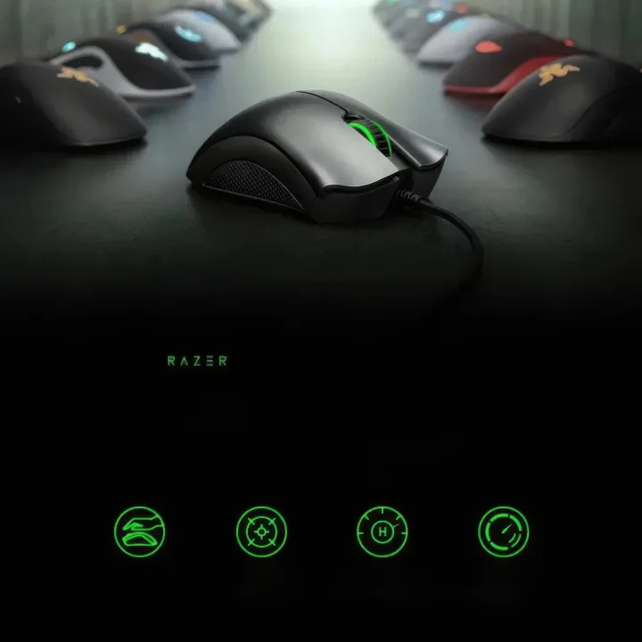 Przewodowa mysz do gier Razer DeathAdder Essential Black ergonomiczna myszka gamingowa z sensorem optycznym