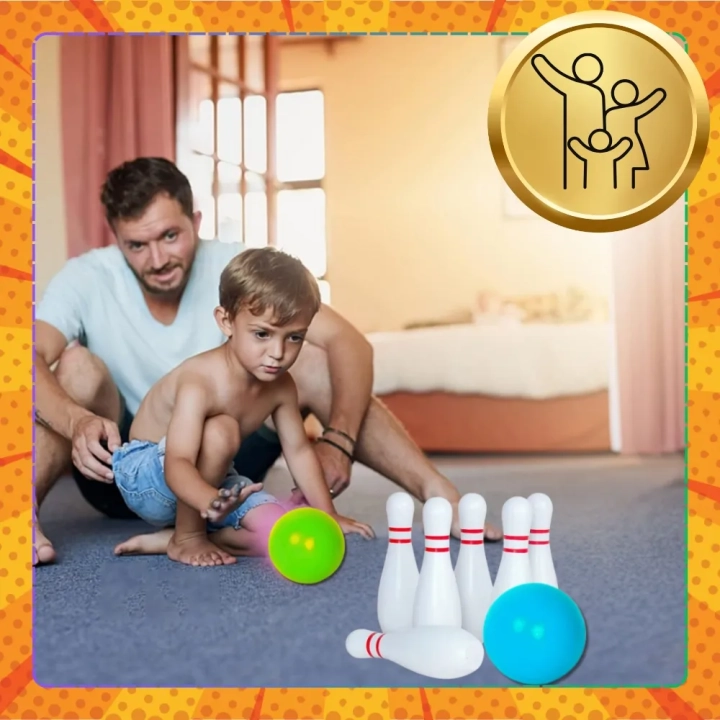 KRĘGLE GRA ZRĘCZNOŚCIOWA SENSORYCZNE DLA DZIECI ZABAWA BOWLING BIAŁE