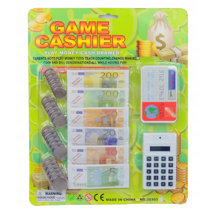 EURO PIENIĄDZE BANKNOTY I MONETY DO ZABAWY W SKLEP