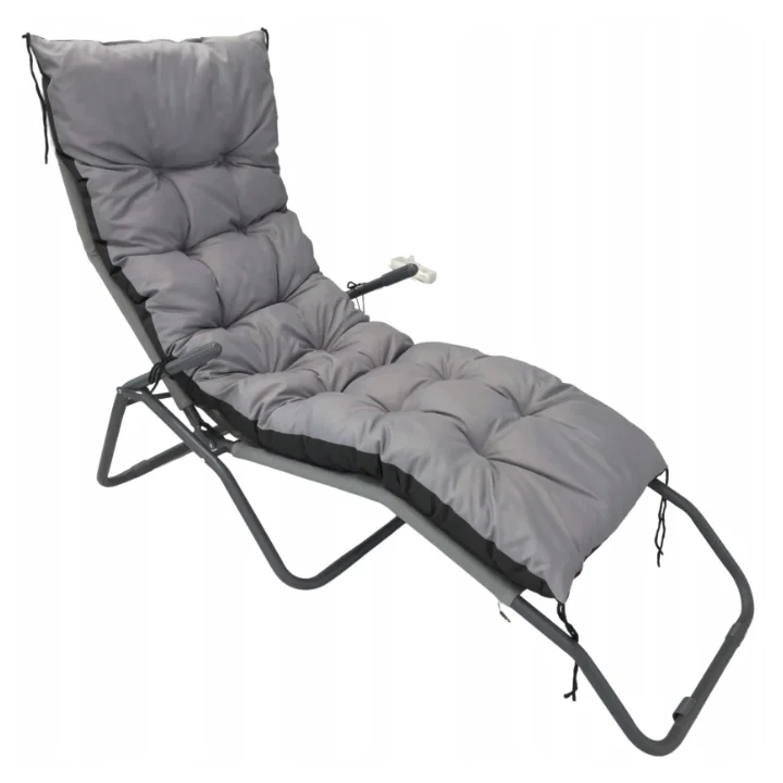 Poduszka ogrodowa 180x50 cm na leżak ławkę huśtawkę wodoodporna szara