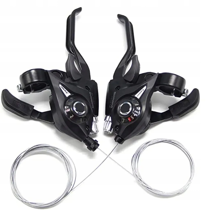 Komplet KLAMKOMANETKI Shimano ST-EF51-7 Altus 3x7 dźwignie zmiany biegów do roweru