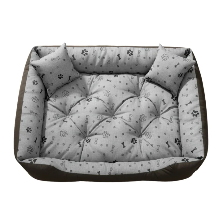 Legowisko dla psa kojec 75x65cm wodoodporne kości czarne