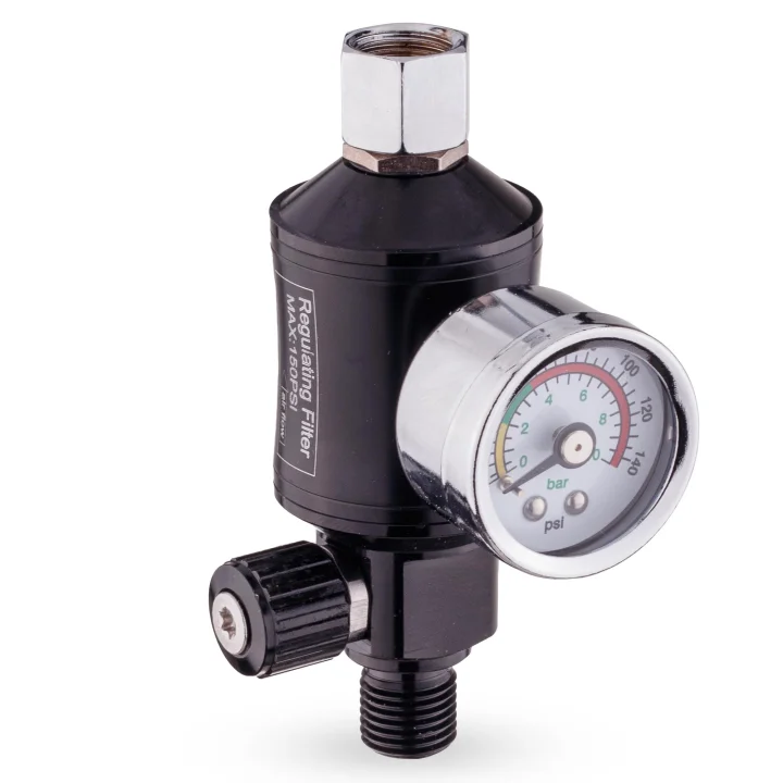 REDUKTOR CIŚNIENIA MANOMETR ODWADNIACZ PISTOLETU LAKIERNICZEGO FILTR 1/4