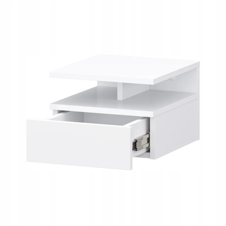 Ścienna szafka nocna biała z szufladą 32x35x23 cm