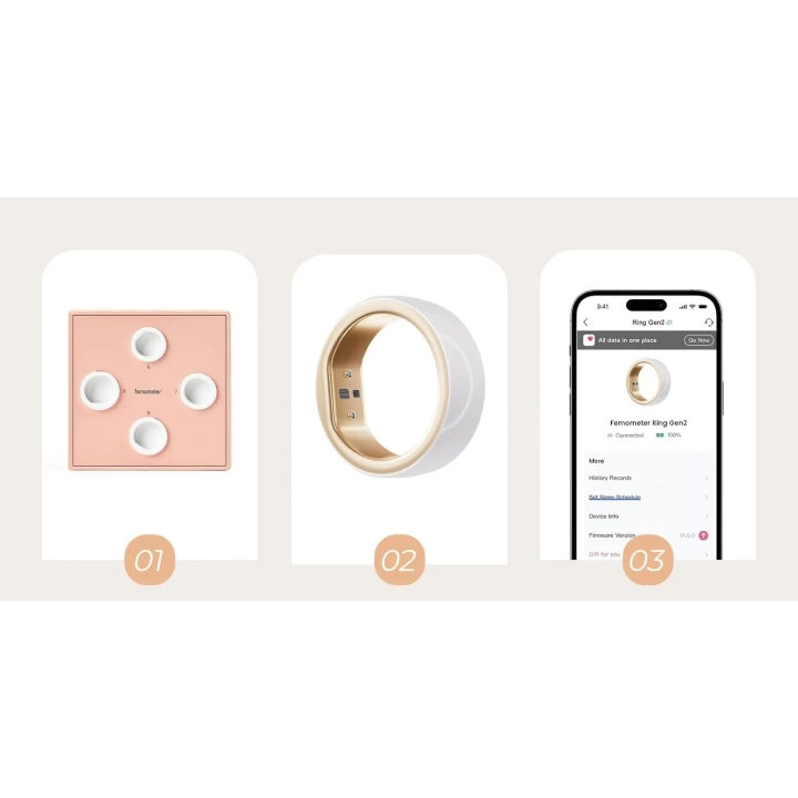 Tracker pierścień cyklu płodności owulacji Femometer Gen2 Smart Ring sen rozmiar 9