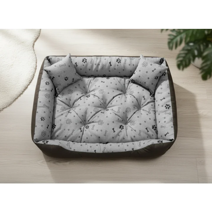 Legowisko dla psa kojec 100x75 cm wodoodporne kości czarne