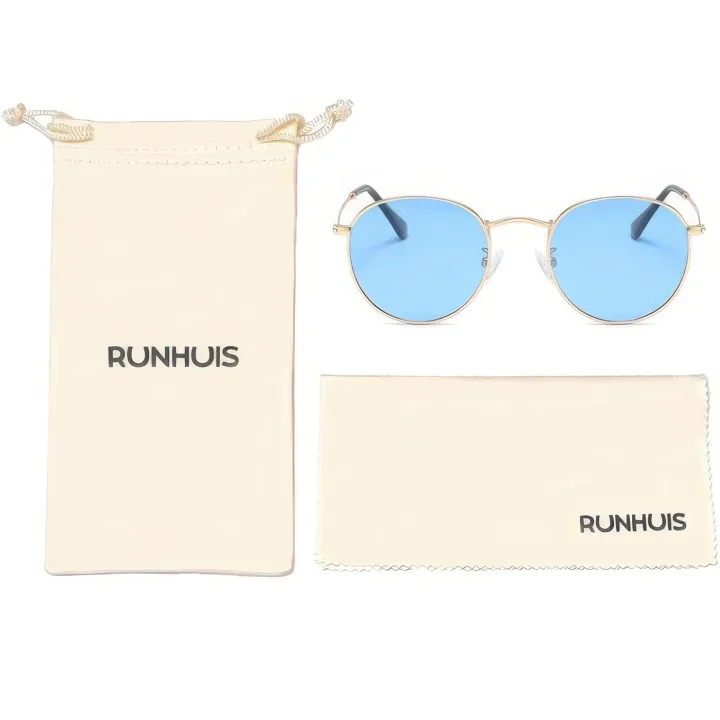 Okulary unisex przeciwsłoneczne polaryzacyjne RUNHUIS retro lekkie metalowe