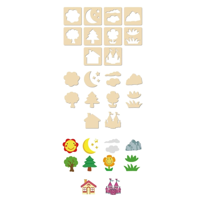 ZESTAW KREATYWNY SZABLONY DO MALOWANIA DREWNIANE PUZZLE