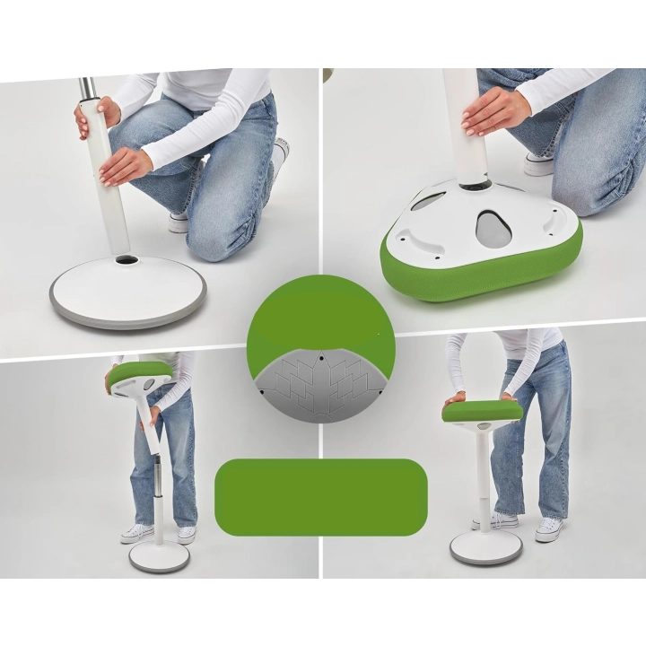 Hoker biurowy EZSIDE ergonomiczny regulowany zielony POWYSTAWOWY