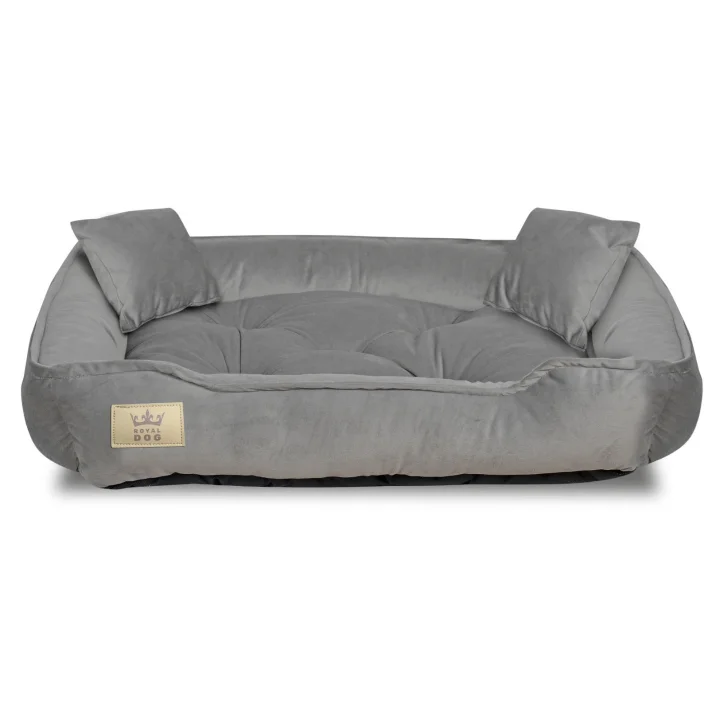 Legowisko dla psa kojec 75x65 cm welur szary