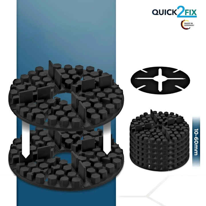 Łożyska płytowe gumowe QUICK2FIX uszczelka 2×10 mm 50 szt. do paneli tarasowych