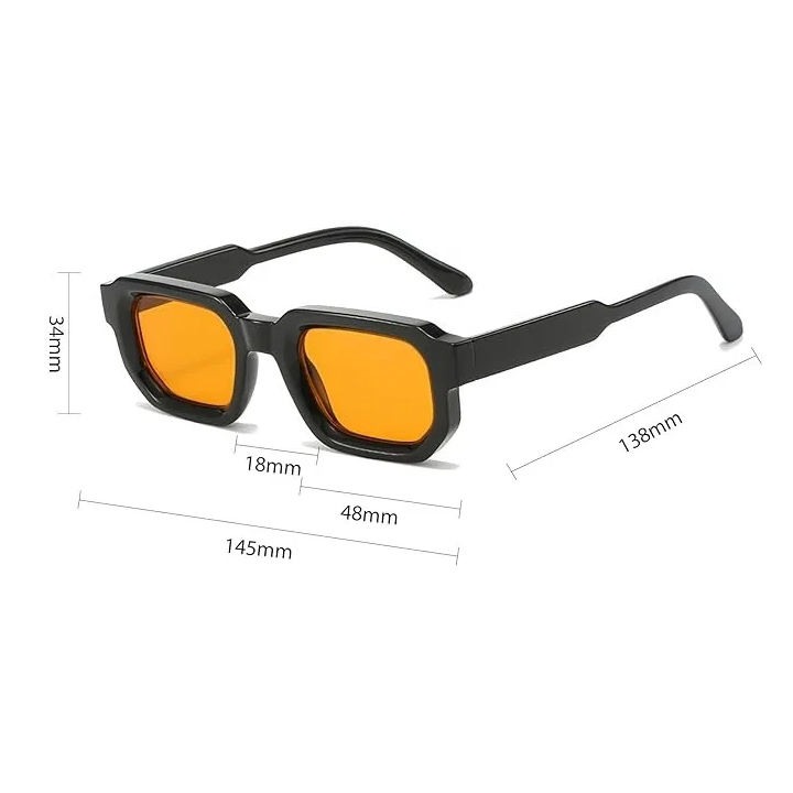 Okulary przeciwsłoneczne RUNHUIS RHS688 retro prostokątne unisex z grubą oprawką