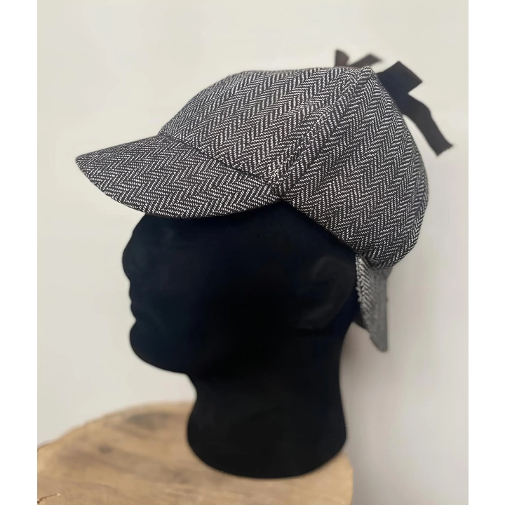 Kapelusz Sherlock Holmes łowcy jeleni 55cm klasyczny kapelusz detektywa z daszkami, idealny do cosplayu i przebrań