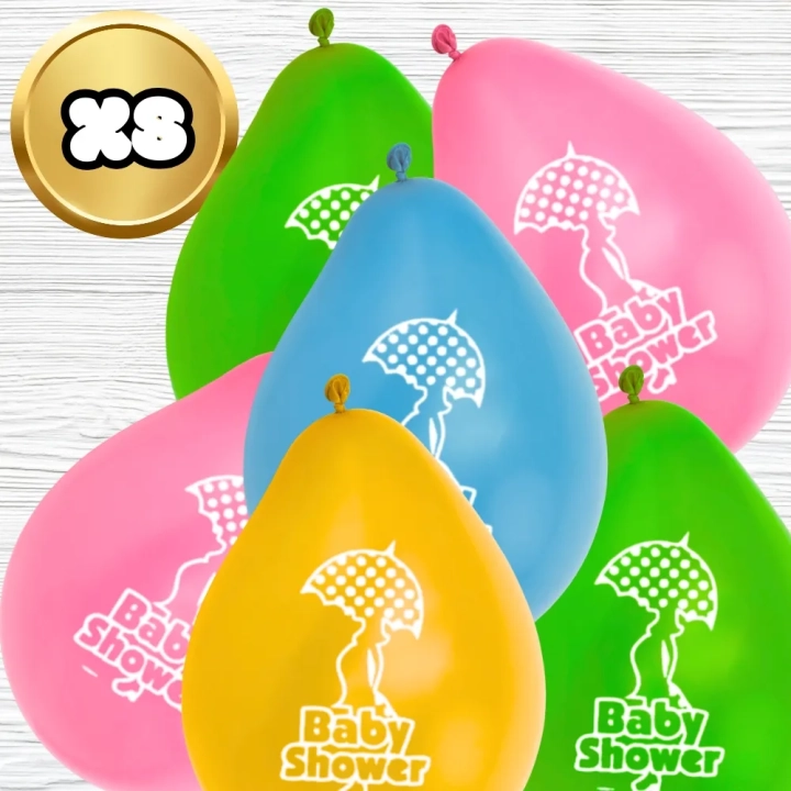 DUŻE BALONY BABY SHOWER PRZYJĘCIE 8 SZT 30 CM NARODZINY DZIECKA