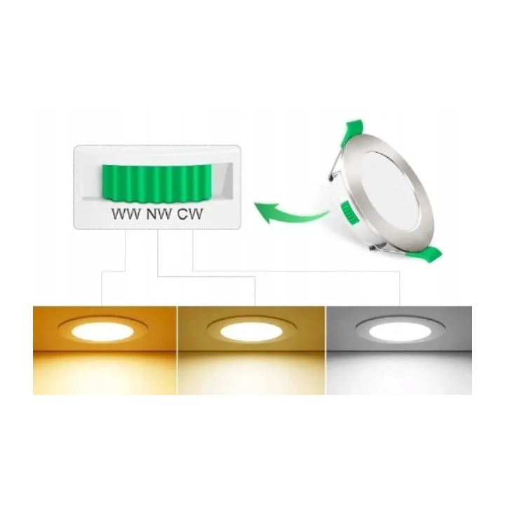 REFLEKTOR ALUSSO DL-SS25-105LND3 3000K 4000K 6500K 320-400LM 5W 75-85MM zestaw 12szt.