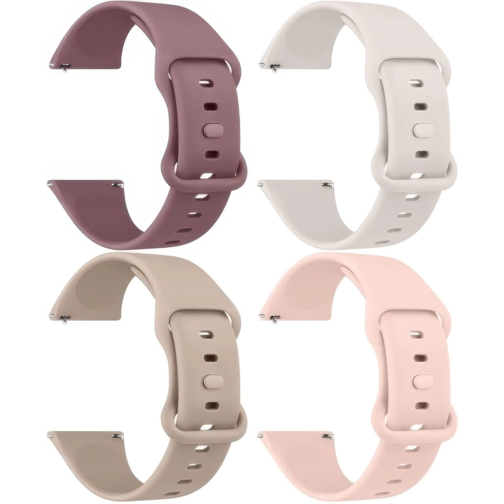 Pasek silikonowy do zegarka AK 22mm zestaw 4 szt. z klamrą szybka wymiana unisex