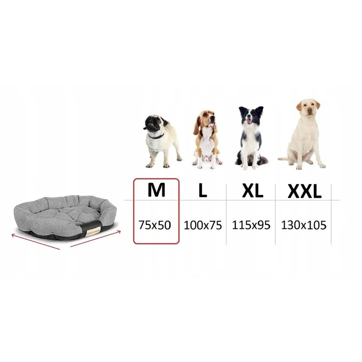 Legowisko dla psa 75x50 cm personalizowane wodoodporne szare