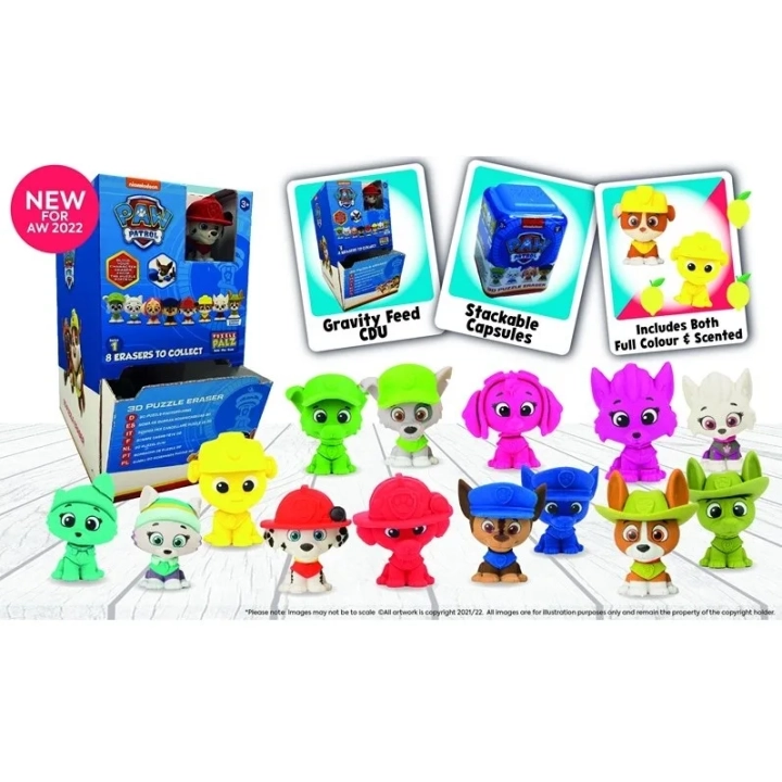 Psi Patrol Pachnąca Gumka Niespodzianka Puzzle 3D