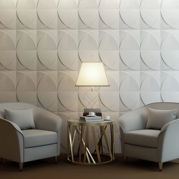 Panele ścienne 3D Art3d dekoracyjne PVC białe ze wzorem wiatrak 33 szt