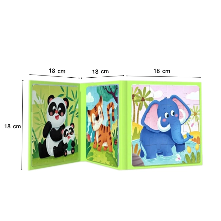 MAGNETYCZNE PUZZLE ZWIERZĄTKA KSIĄZECZKA ZOO JHTOY-266