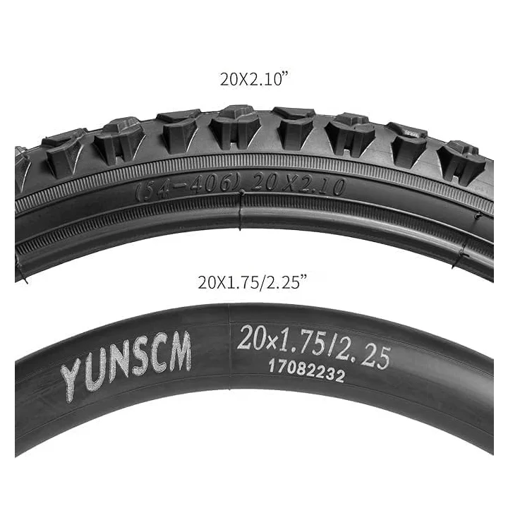 Opony rowerowe YunSCM YUN-20 20x2.10 z dętkami AV32mm do roweru MTB 2 szt