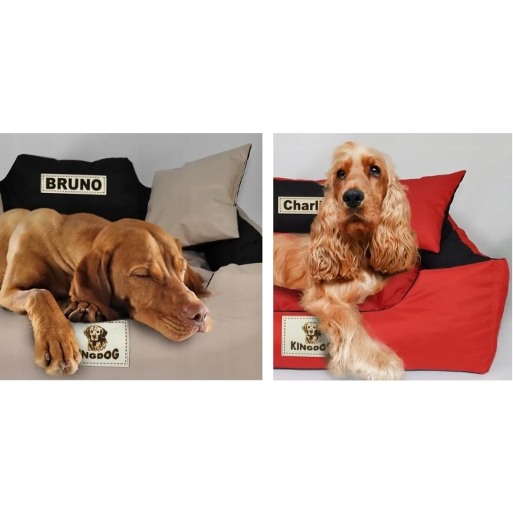 Legowisko dla psa kojec KINGDOG 130x105 cm personalizowane wodoodporne niebieskie