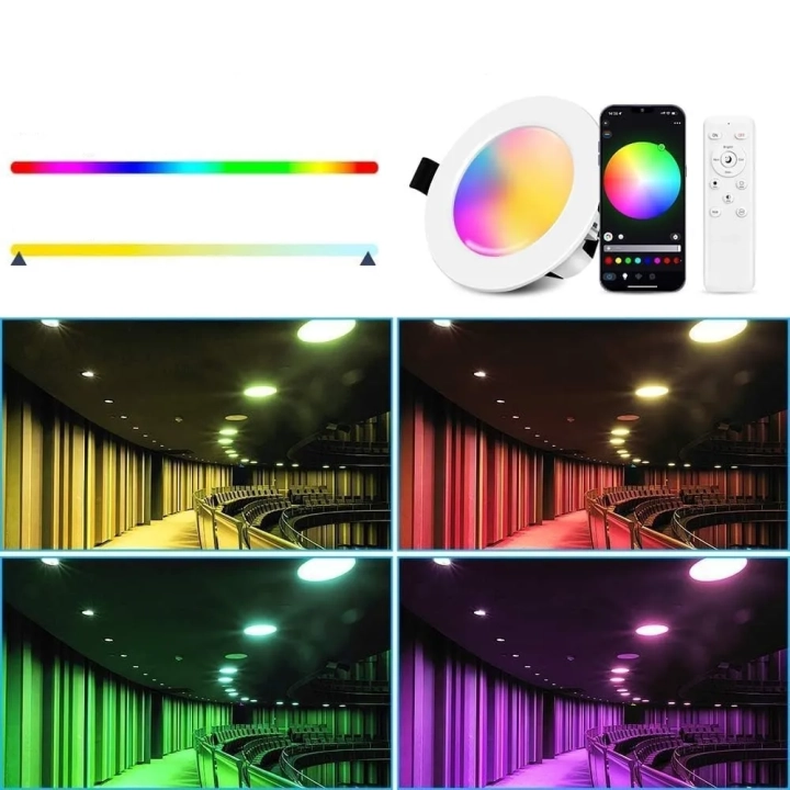 Inteligentne oświetlenie wpuszczane GEYUEYA 9W WiFi/Bluetooth 10 sztuk