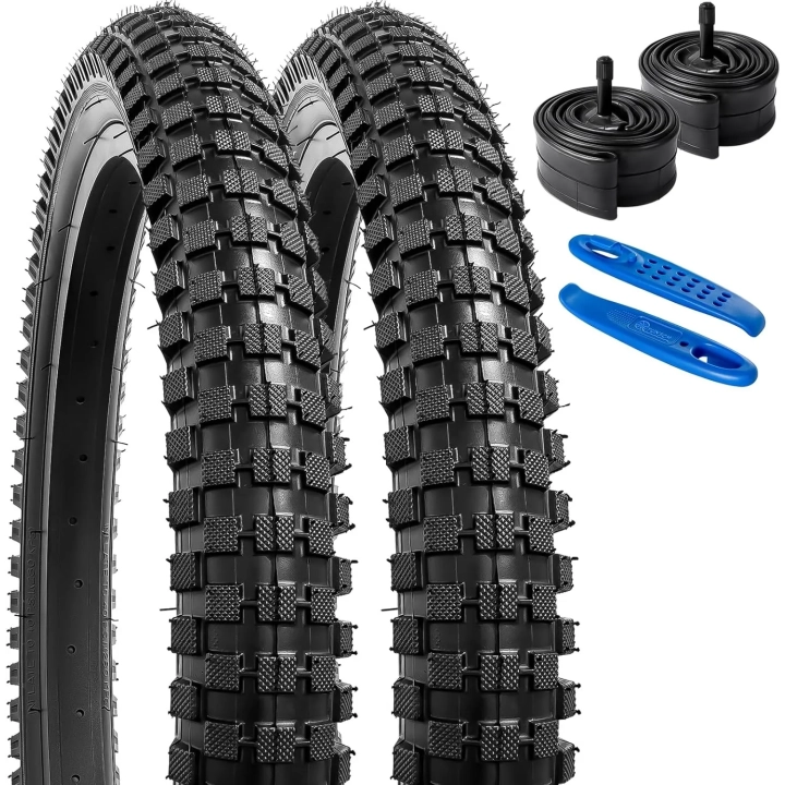 Opona rowerowa 20" 2 szt. z dętką AV32mm do roweru MTB YunSCM