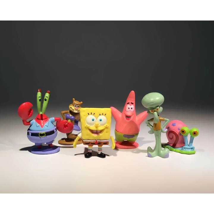 Zestaw figurek SpongeBob Kanciastoporty 6 szt. postacie z bajki SpongeBob do zabawy i kolekcji wysokiej jakości wykonanie