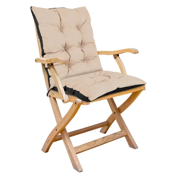 Poduszka ogrodowa 50x50x80 cm na krzesło wodoodporna beżowa