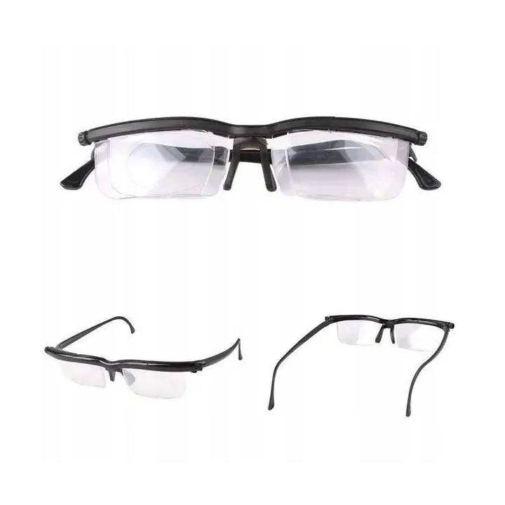 Okulary Dial Vision z regulowanymi soczewkami uniwersalne okulary do czytania i dali, z płynną regulacją dioptrii