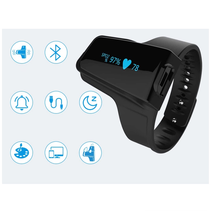 POWYSTAWOWY Pulsoksymetr ViATOM z Bluetooth miernik nasycenia tlenem palca