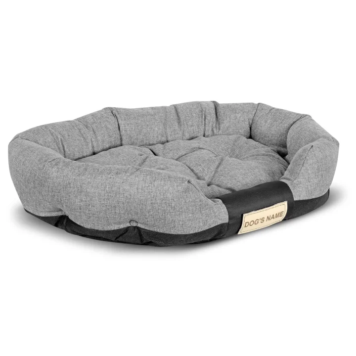 Legowisko dla psa 100x75 cm personalizowane wodoodporne szare
