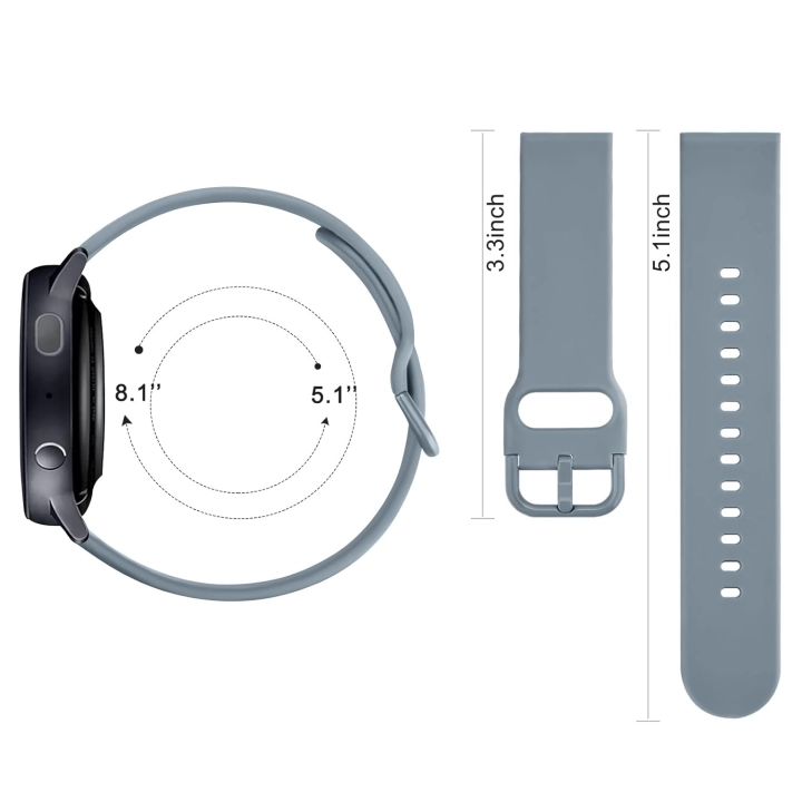Pasek do zegarka do Amazfit GTS 2/3/4 Mini silikonowy 20 mm stalowy niebieski