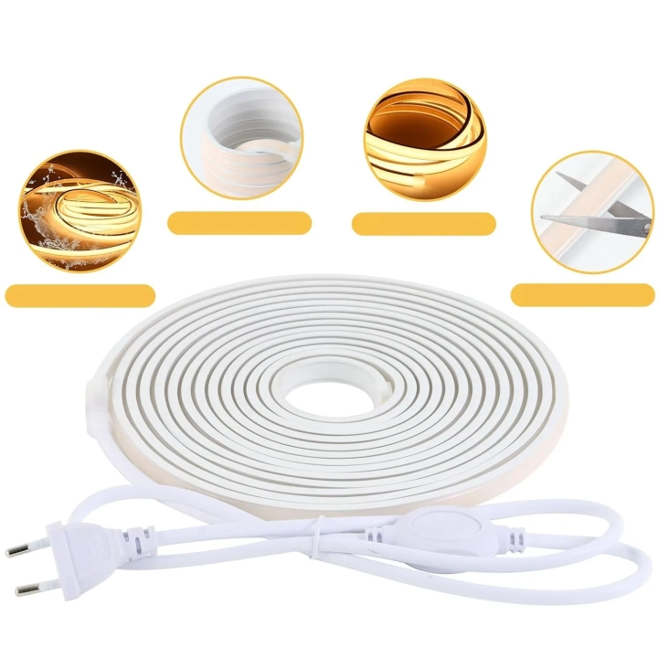 UŻYWANE Taśma LED COB PCNING 10 m 220 V IP67 wodoodporna ciepła biała 3000K