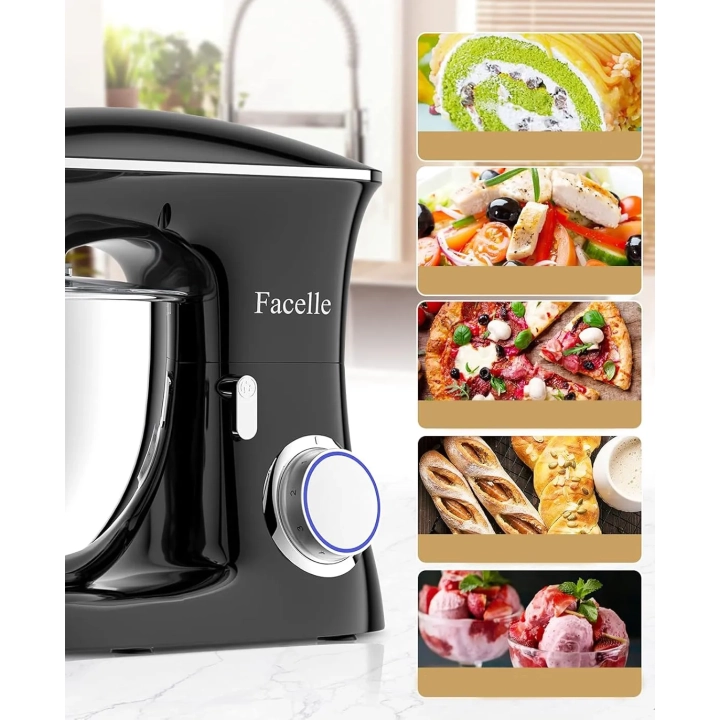 POWYSTAWOWY Robot kuchenny Facelle SM-1554 1500W czarny mocny funkcjonalny