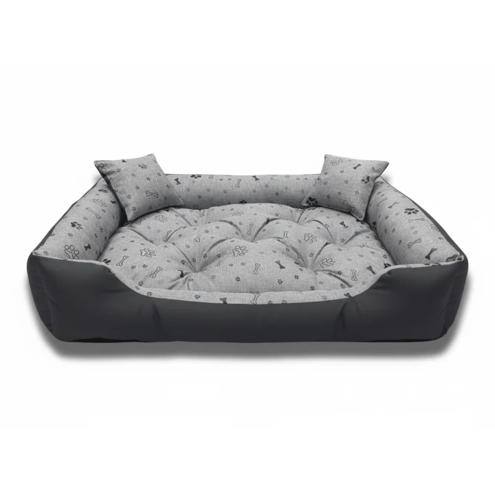 Legowisko dla psa kojec 130x105 cm wodoodporne kości czarne