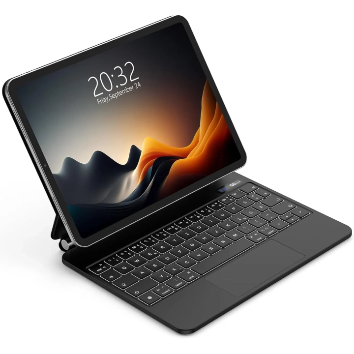 Etui z klawiaturą GOOJODOQ A1895 Pro do iPada Pro 11/iPad Air 5/4, czarne Powystawowy