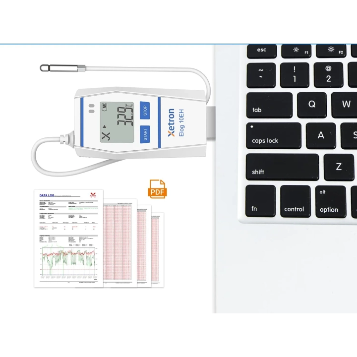 Rejestrator danych Xetron Elog10EH, sonda, eksport PDF, -40 do 85C