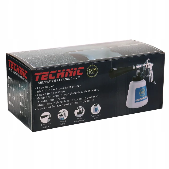 Pistolet Prania Tapicerki HCL-26 efekt tornada gumowa osłona metalowa dysza