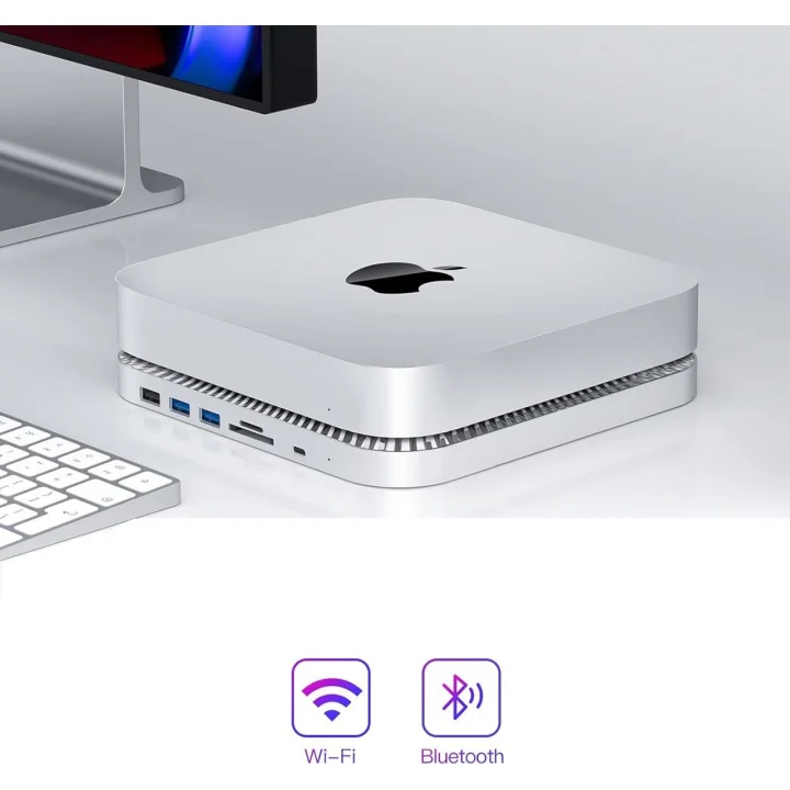 Hub USB-C z obudową dysku twardego dla Mac Mini M1 rozszerzenie portów i miejsce na dysk SSD, idealne dopasowanie do Mac Mini