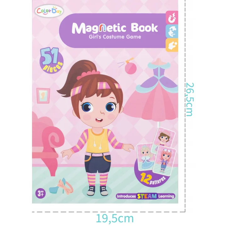 KSIĄŻKA MAGNETYCZNA UKŁADANKA GRA UBIERANKA ZAŁÓŻ UBRANIA PUZZLE MONTESSORI
