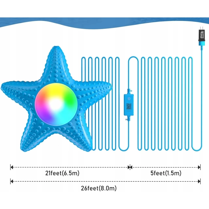 Oświetlenie LED basenu MXELRZE LF-7218, 20 W z aplikacją sterującą, IP68