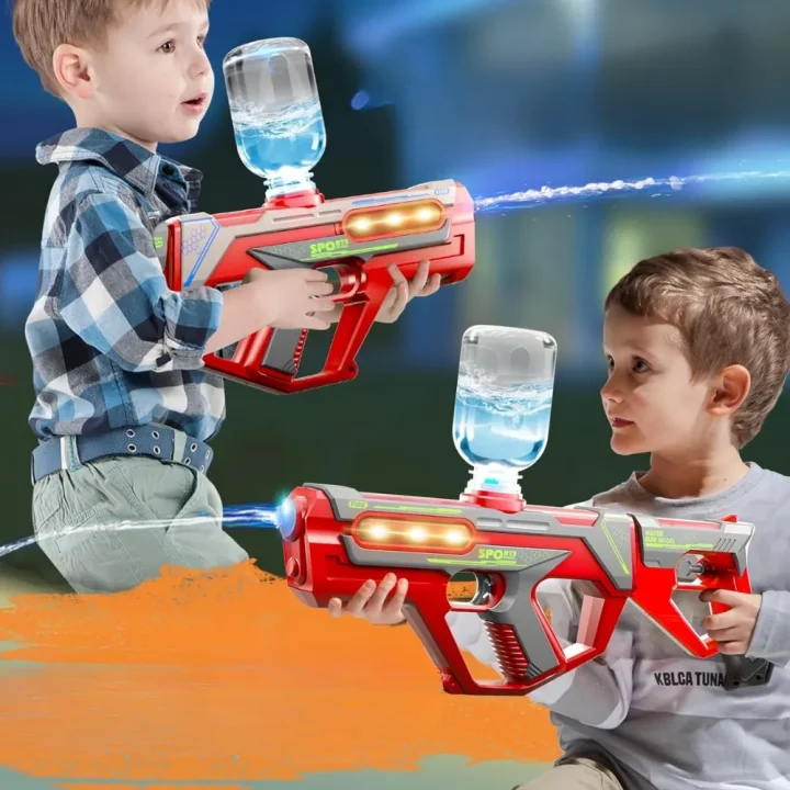 PISTOLET NA WODĘ ELEKTRYCZNY AUTOMATYCZNY KARABIN WODNY 2W1 AKUMULATOR CZERWONY