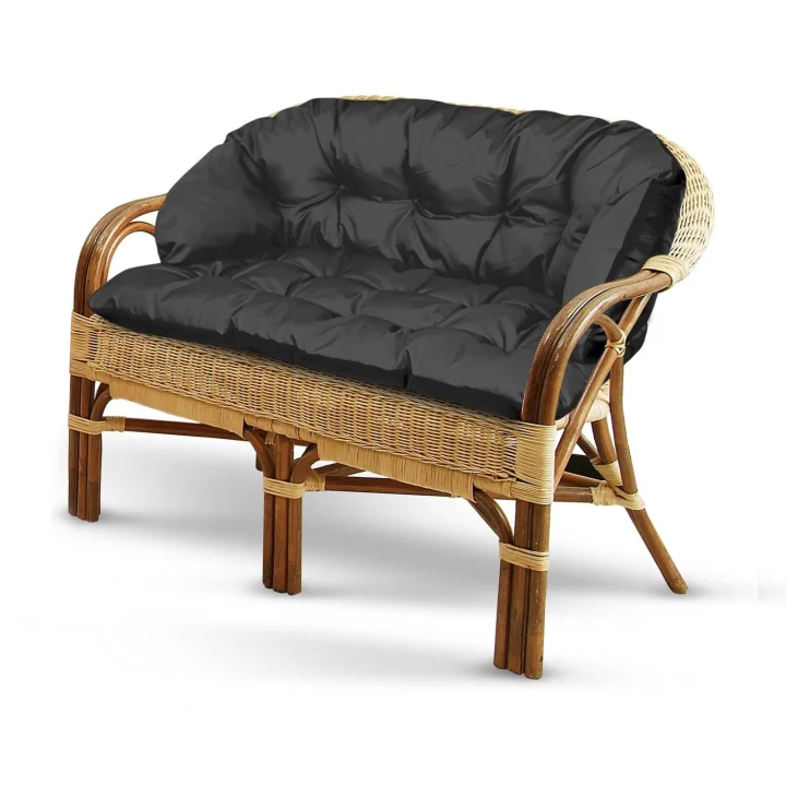 Zestaw ogrodowy 2x122x40cm + 190x40cm na krzesło kanapę huśtawkę meble rattanowe wodoodporny czarny