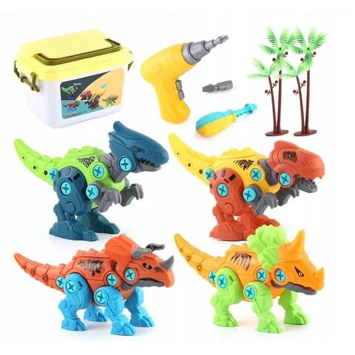 LT511 ZESTAW KONSTRUKCYJNY DINOZAURY DO SAMODZIELNEGO SKRĘCANIA 4 DINOZAURY